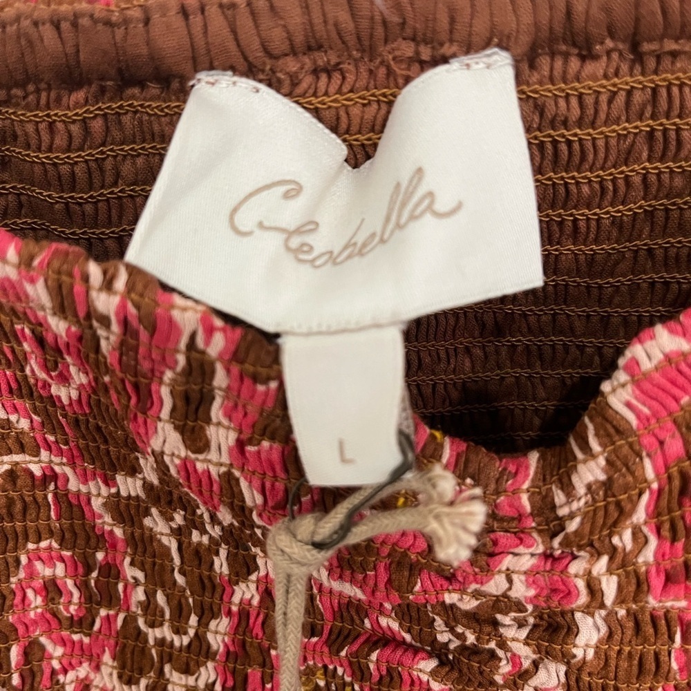 Cleobella Red Paisley Midi Dress with Puff Sleeves - Picture 6 of 7